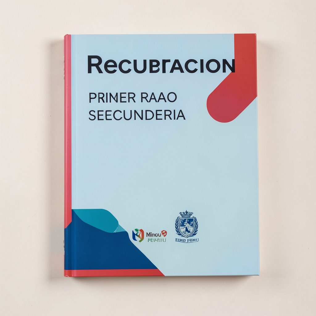 Carpeta de recuperación para primer grado de secundaria del MINEDU Perú, tonos azules y blancos